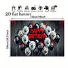 2D flat banner - Bloody handprint birthday balloons Gothic horror durable polyester banner for Halloween