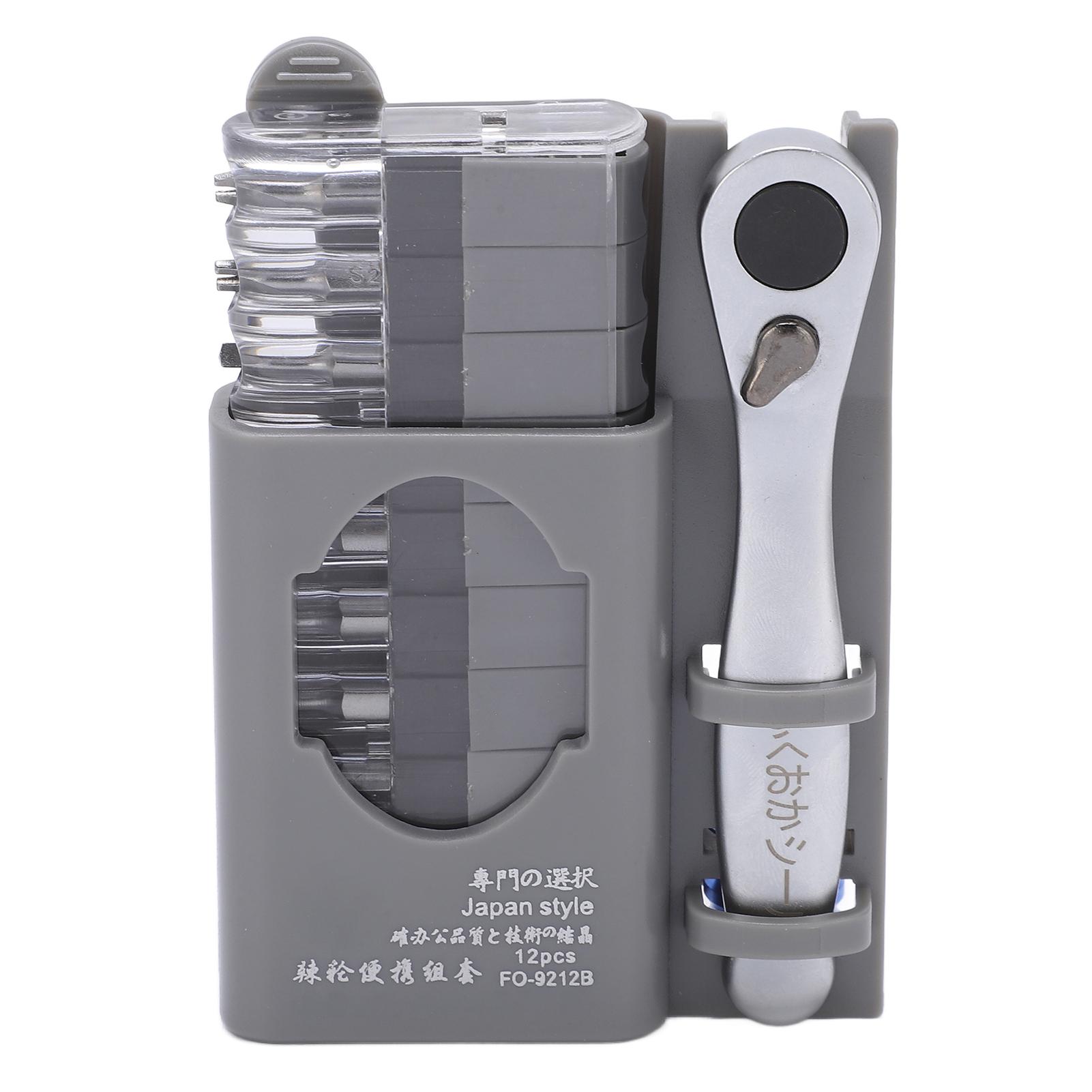 12Pcs Set FO‑9212B Ratchet Wrench Set Mini Durable Portable Industrial Ratchet Screwdriver