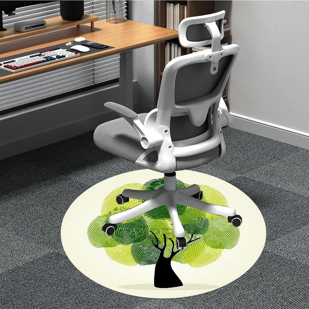 

1pc Fingerprint Tree Office Round Area Rug, Indoor Mat Suitable ForOffice, Under Office Chairs Bedroom Living Room Home Decor, Room Decot108 80cm by 80cm