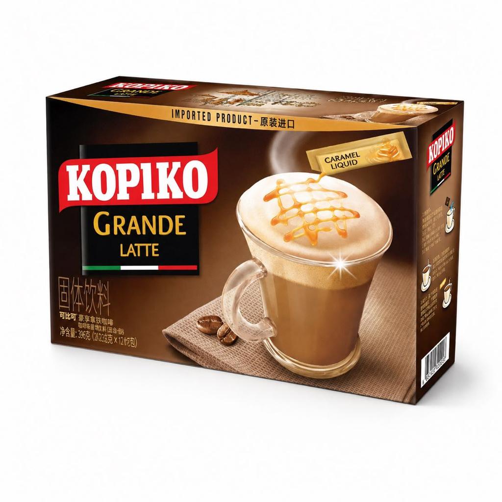12 Sachets Par Boîte Kopiko Latte Cappuccino Café Instantané 30g