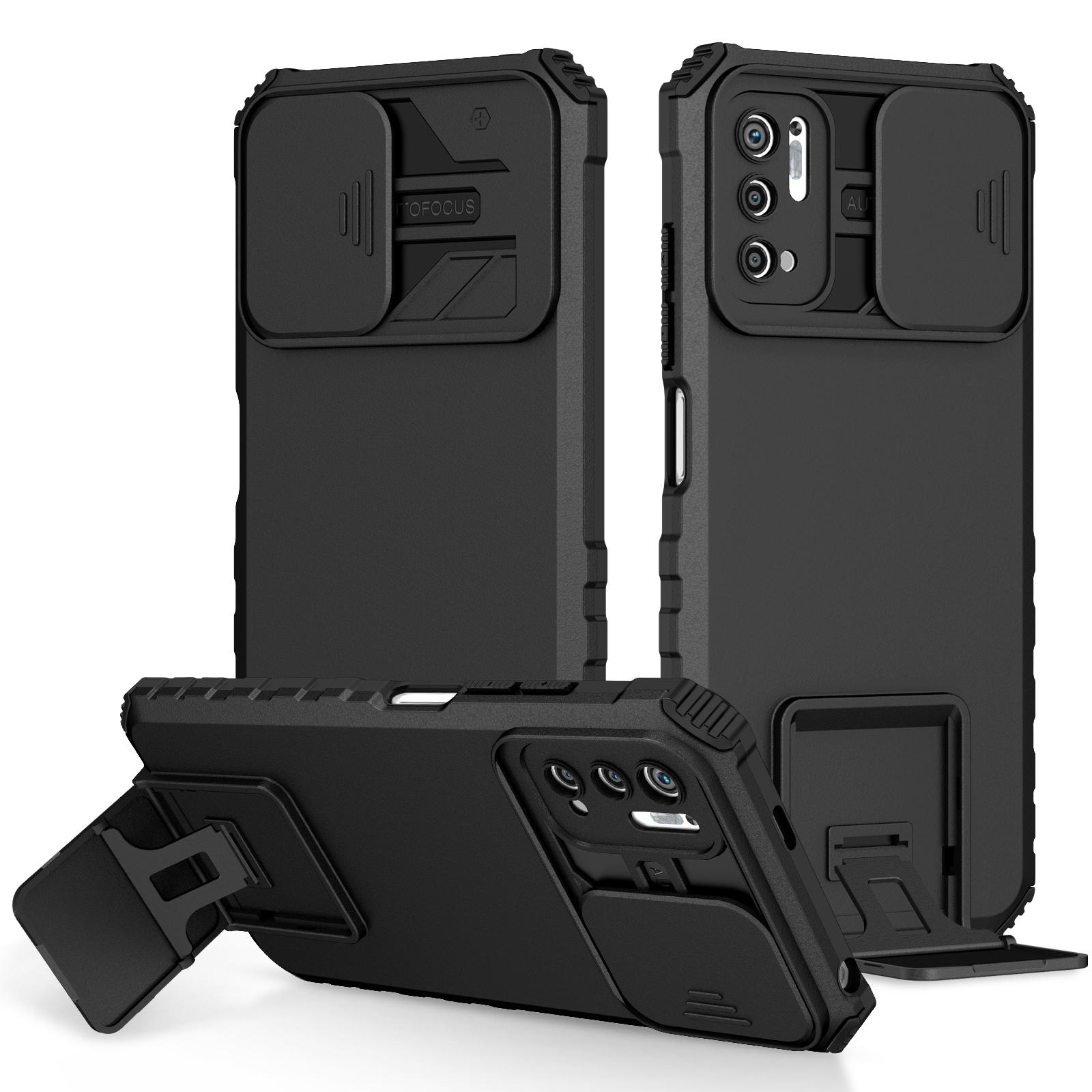 

Протиударний чохол KEYSION для Xiaomi POCO M5S Slide Camera Lens Protection Live Stand Phone Back Cover for Redmi Note 10S 10 Pro 4G for Redmi Note 10 5G чорний