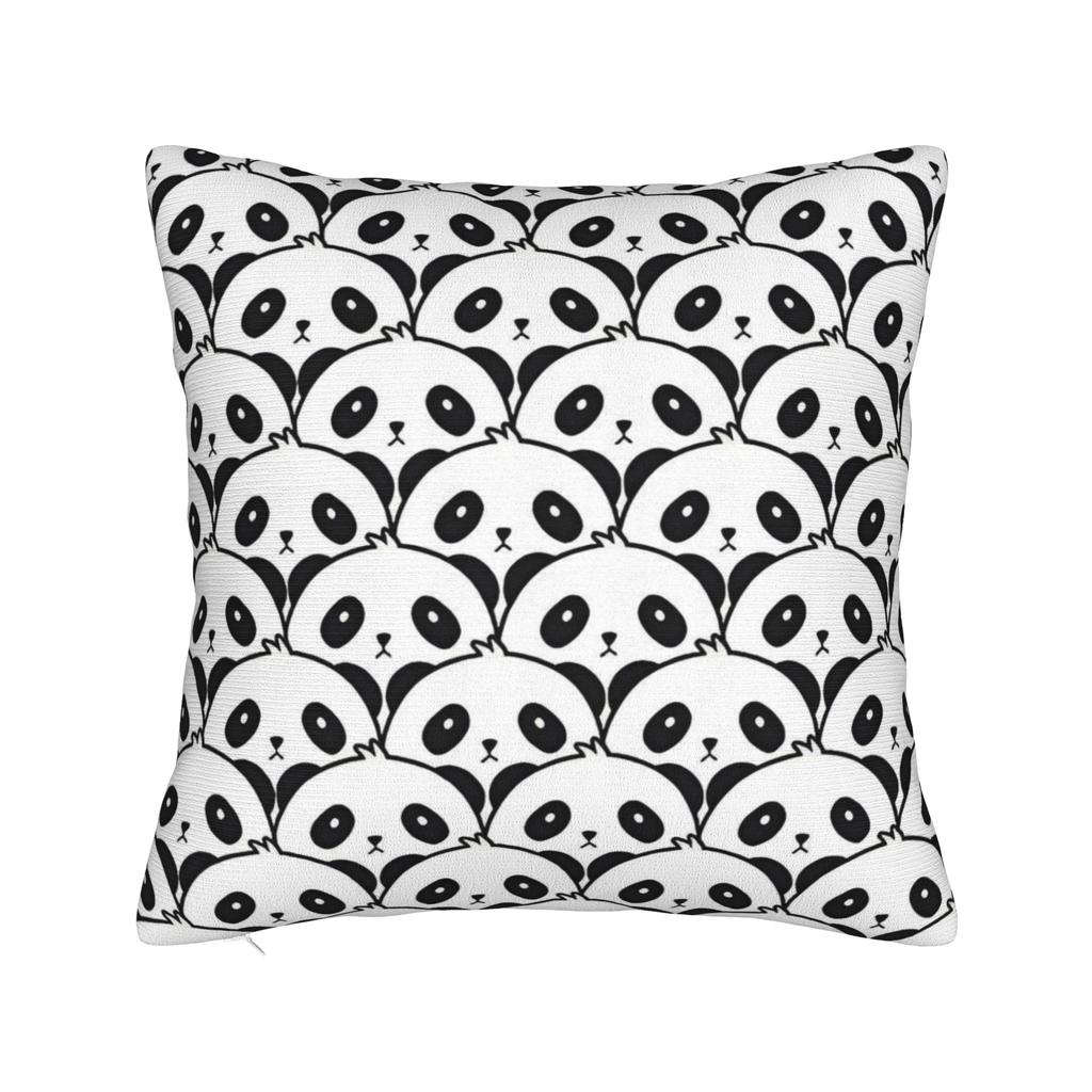 Sushi Panda Square Pillow Case Food Cushion Cover Vintage Polyester Decorative Throw Pillow Case Cover For Home 40*40Cm