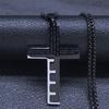 Men's Cross Necklace Stainless Steel Gold Silver Prayer Black Box Chain Necklace Men's Collar Jewelry