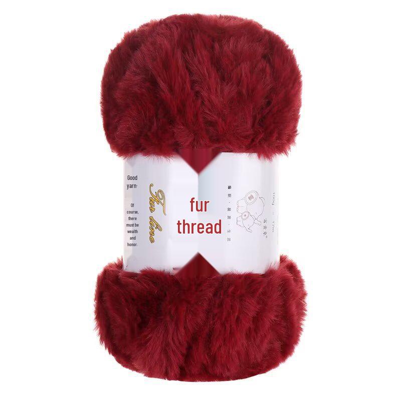 Coarse Faux Fur Yarn Ball - Long Hair Mink for DIY Knitting: Hat & Scarf Kit