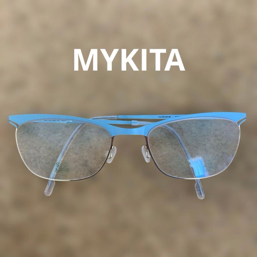 Used MYKITA light blue gold pale blue lunette Jura