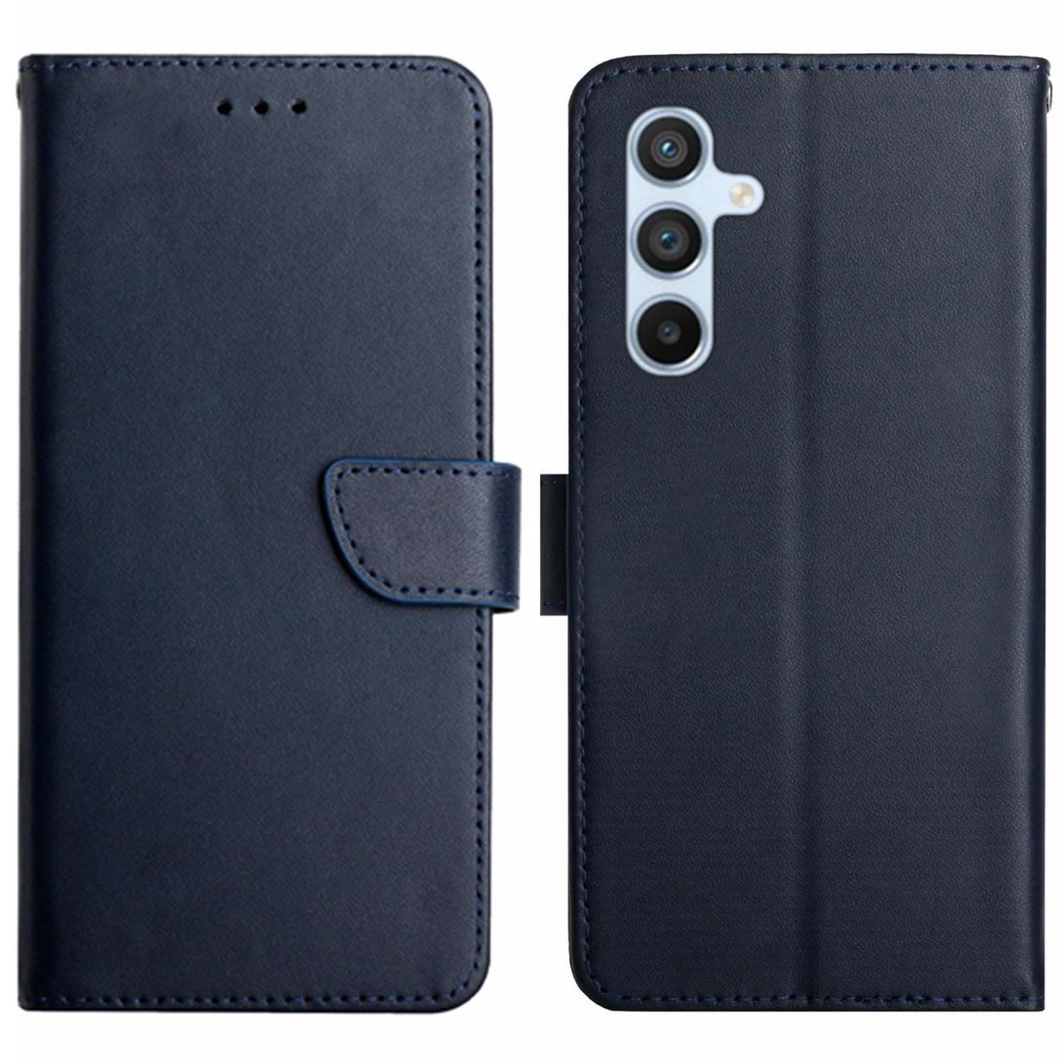 

HT02 Чехол для Samsung Galaxy M35 5G из натуральной коровьей кожи, откидной кошелек, чехол для телефона Blue