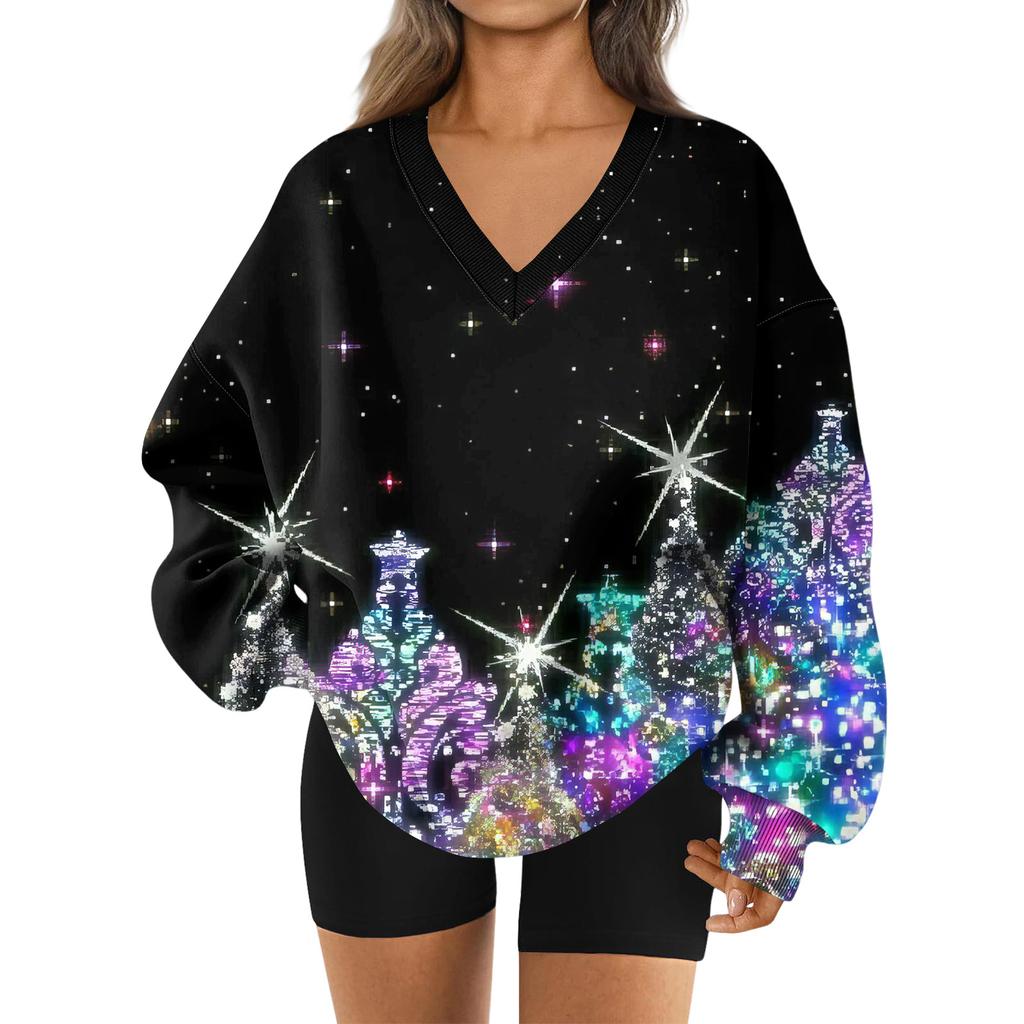 Dámská mikina sportovní flanelová mikina s dlouhým rukávem top ležérní mikina s výstřihem do V