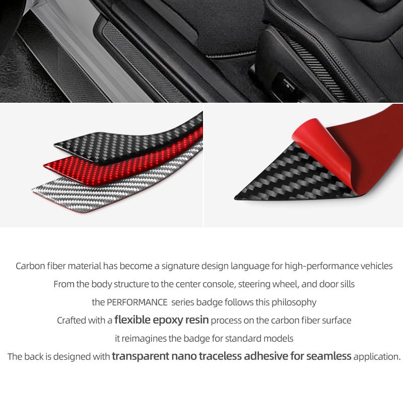 For Tesla Model 3 Highland 2026 Model Y Juniper Carbon Fiber Rearview Mirror Decoration Strip Protect Sticker Car Accessories