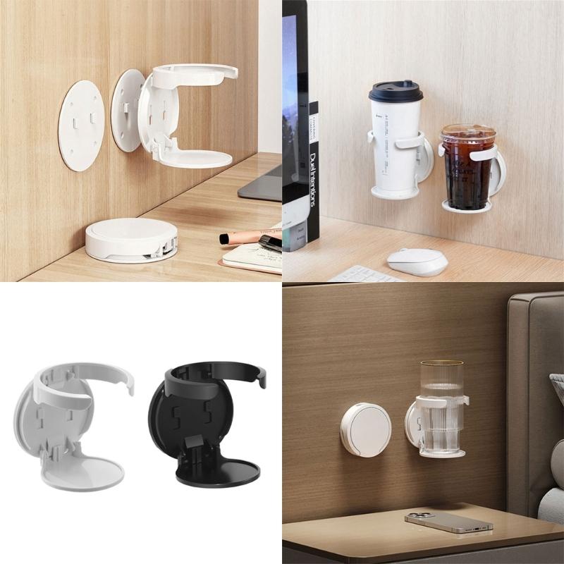 Portable Purpose Cup Holder Adhesive Mount Design For Car Office Home Strong ABS Construction Space Saving Organizer