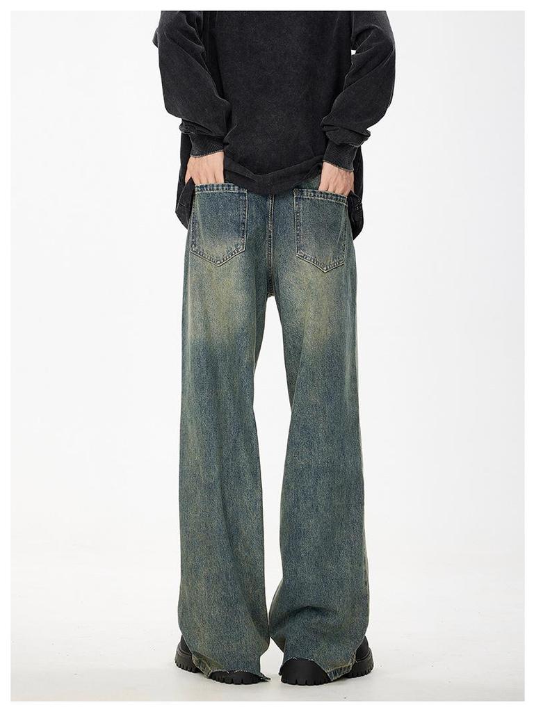 Men's Trendy Distressed Flared Jeans for Spring and Winter