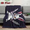 Swordsman Rabbit 2D Flat Pattern Flannel Blanket High quality All Seasons Warmth and Comfort Perfect for Christmas Gifts.MMT0918580