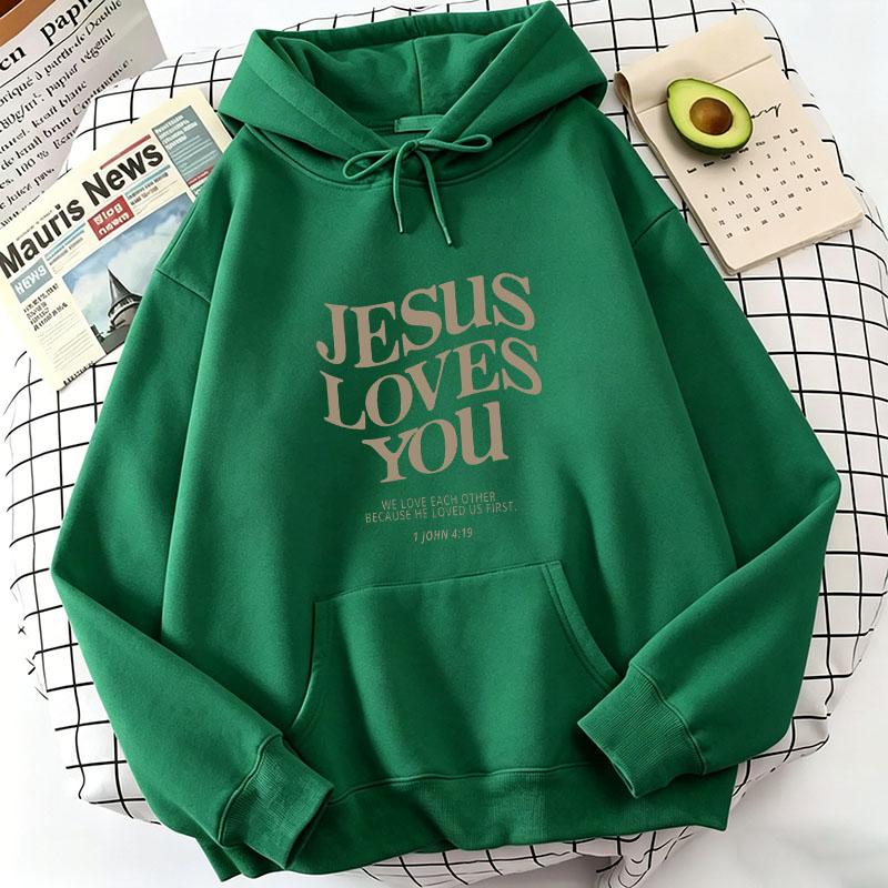 Fashion Jesus Love You Letter Print Hoodies Spring Autumn Winter Casual Hoodies Sweatshirts Men Women Top