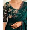 Women's Georgette Scalloped Border Saree With Unstitched Blouse