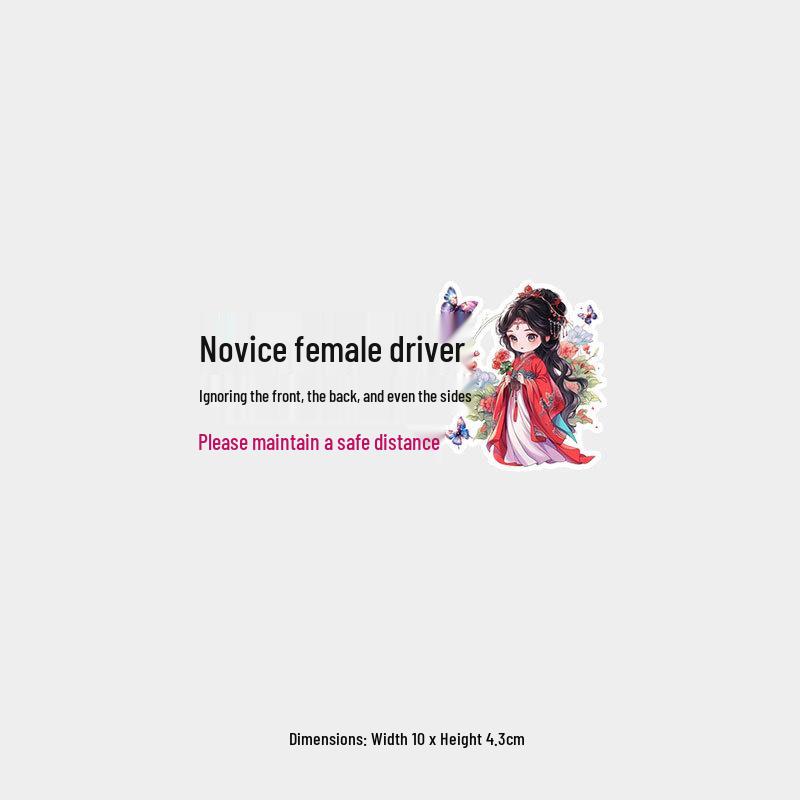 Creative Warning Sticker for New Female Drivers - Rear Windshield Decoration
