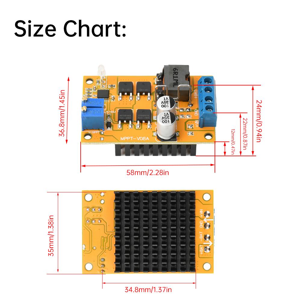 DC 100W 8-30V 5A 6A MPPT Solar Charge Controller Solar Charging Board Lithium Battery Board Solar Charging Control Board