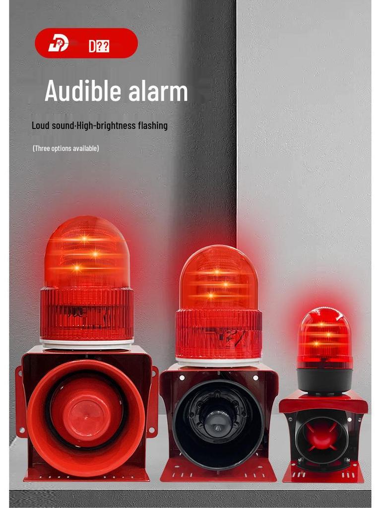 Leistungsstarker Industrie-Ton- und Lichtalarm mit drahtloser Fernbedienung für Gabelstapler (220V/24V/12V/380V)