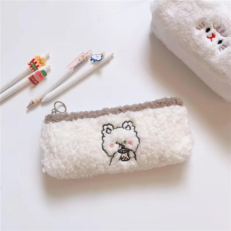 1 Pcs Korea Stationery Kawaii Plush Pencil Case Quality School Supplies School Pencilcases Cute Pencil Box Pencilcase Pencil Bag