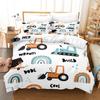 3D Children's Toy Car Series Bedding Set Children's Room Duvet Cover and Pillow Case Full Size Quick Drying Home Decoration for Boys' Room