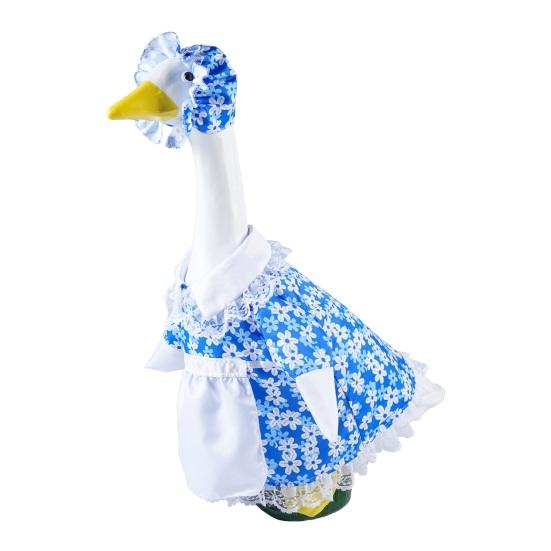 Spring Flower Porch Goose Outfit for 23 Inch Cement Goose Wildflower Floral Goose Clothes for Spring Summer Outdoor Patio Yard Lawn Decoration
