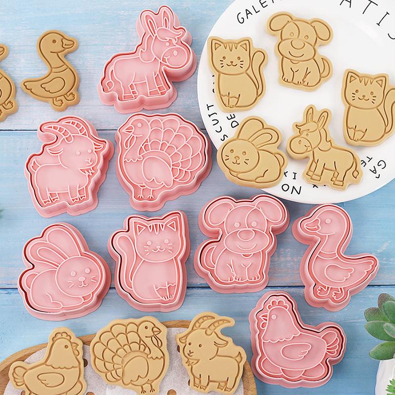 8Pcs Biscuit Mold Cookie Cutters Stamp Press Fondant Sugar Craft Baking Tools