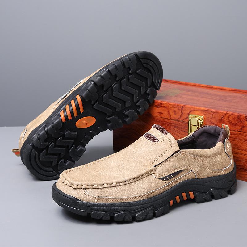 

Мужские летние повседневные кожаные мокасины - нескользящая мягкая подошва Dad Shoes 45
