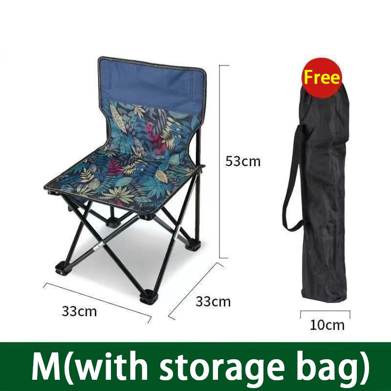 

Складной стул для улицы, портативный коврик для рыбалки, коврик для письма, ультралегкий складной стул для кемпинга M синий