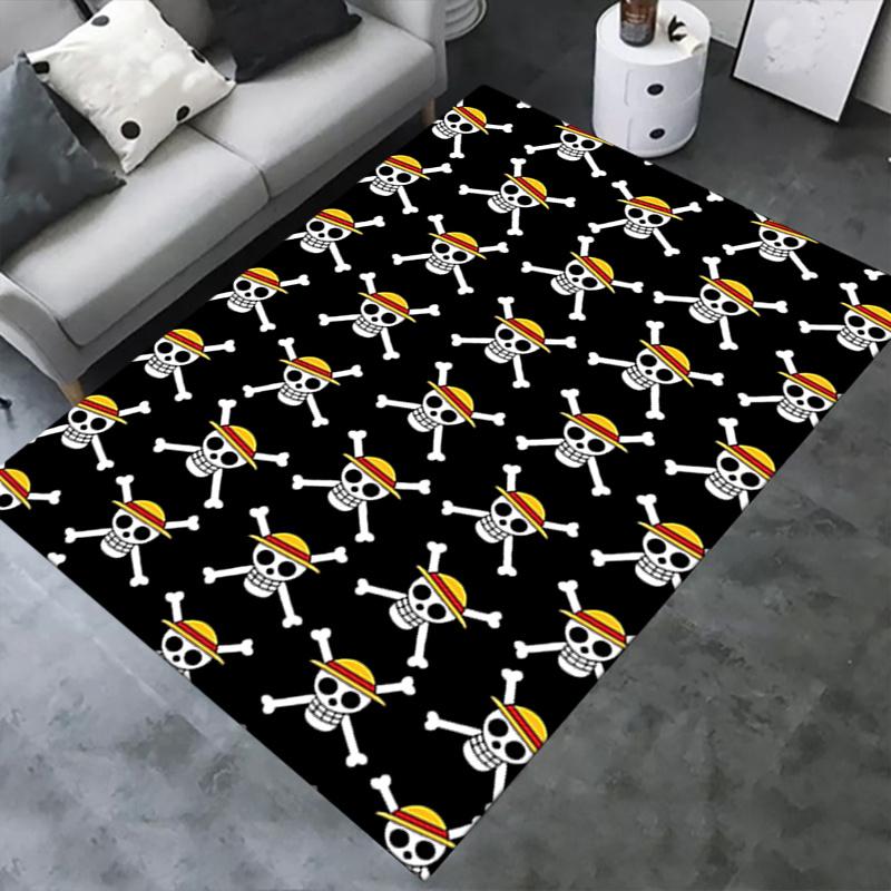 Einteilige Stuhlmatte mit Totenkopfmuster für Wohnkultur, Büro-Teppich, Geschenk, Geeignet für Schlafzimmer, Wohnzimmer, Verschiedene Räume
