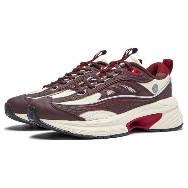 Li Ning Comet LITE Slip Resistant Abrasion Resistant Low Top Casual Shoes Women's Dark Red AGCT504-2