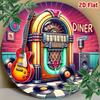Vintage Jukebox Metal Tin Sign Retro Diner Wall Decor Aluminum Art