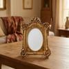 Porta-Retrato Oval Ornamentado de Mesa com Suporte Clássico para Lareira, Prateleira