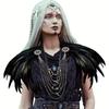 Gothic Punk Faux Feather Cloak Adjustable Medieval Theme Wear Costume Accessory For Cosplay Halloween Event