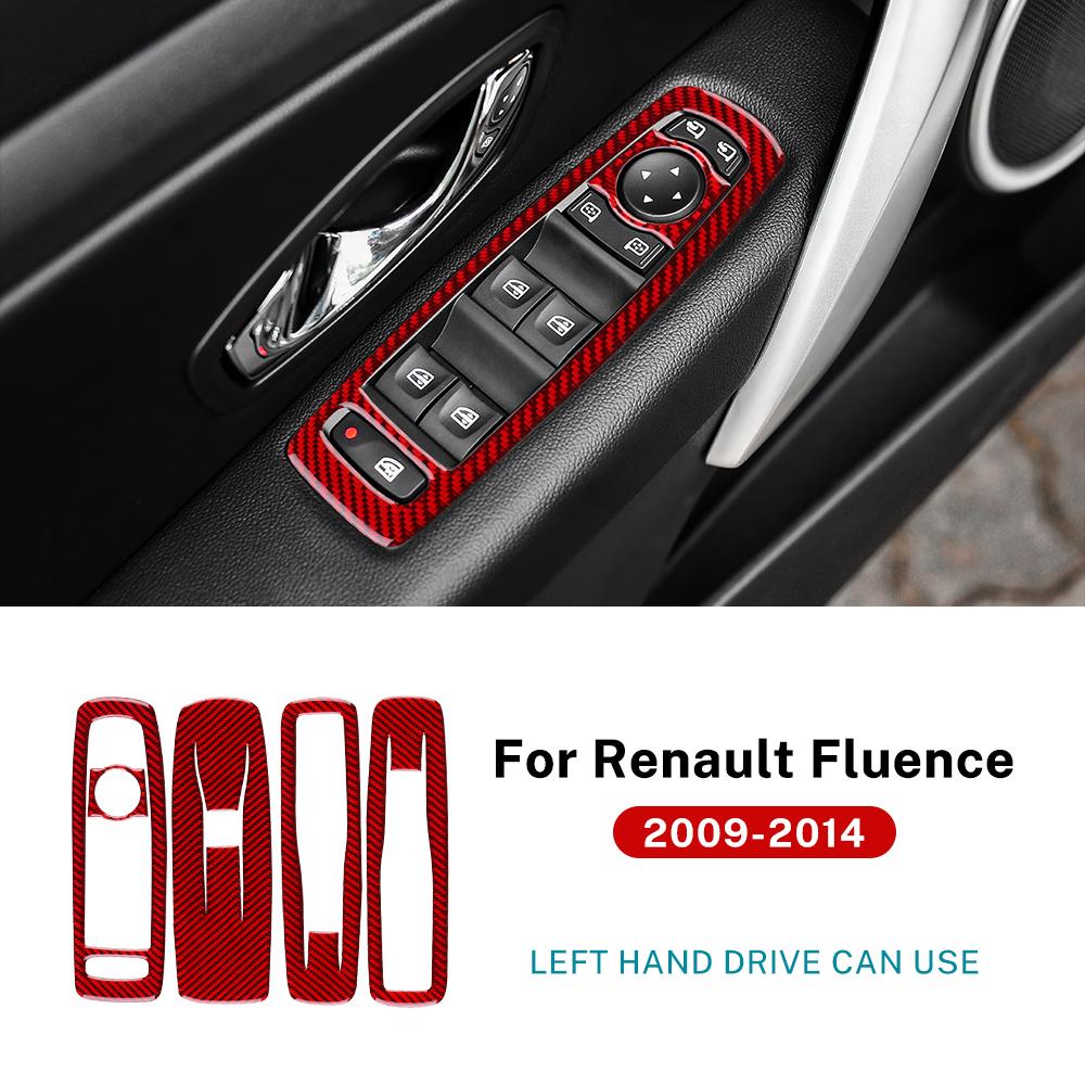 

Наклейка из настоящего мягкого углеродного волокна для Renault Fluence 2009 2010 2011 2012 2013 2014 LHD Аксессуары для рамки кнопки стеклоподъемника Only For LHD