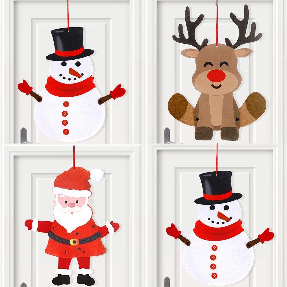 

3 шт./компл. Снеговик Лось Санта Клаус Подвеска Мультфильм Рождество Настенный Новый Год 3pcs/set