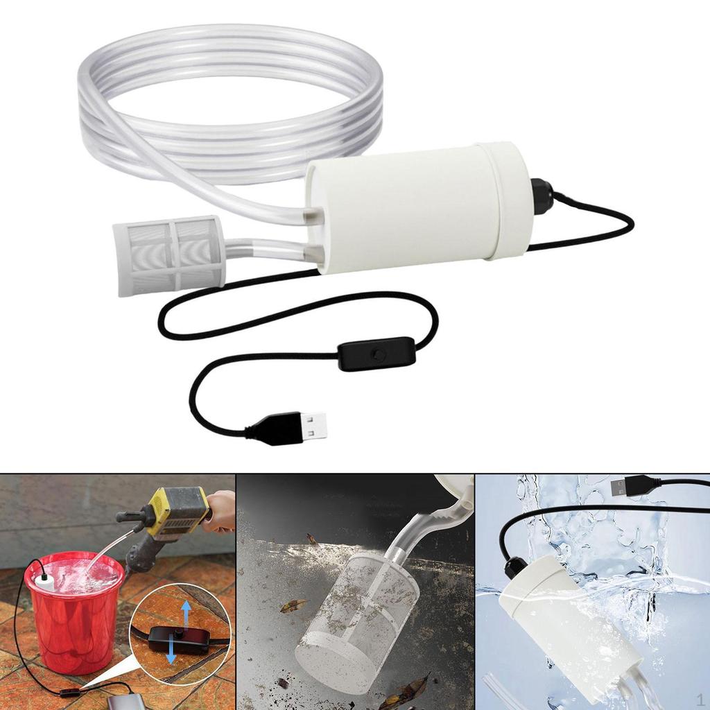 USB Electric Auto Siphon Self Priming Pump DC5V with Hose and Stone Mini