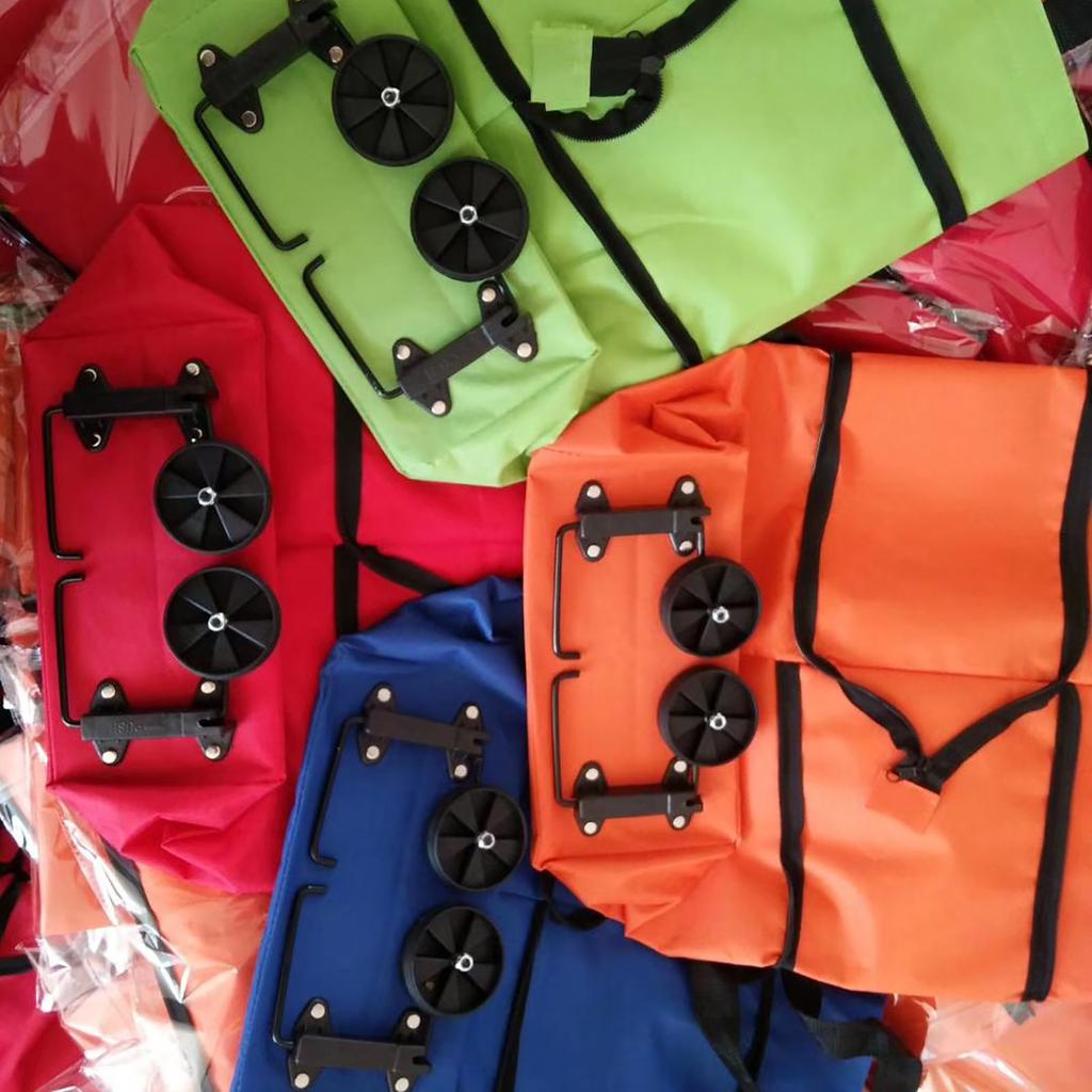 Foldable Shopping Bag Trolley Oxford Cart Wheel Handbag Eco-Friendly Reusabl