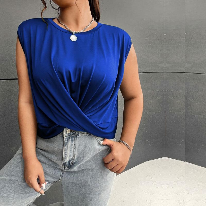 Летние повседневные топы-туники с поворотом спереди — фото 4