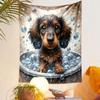 Cute Dachshund Puppy in Bubble Bath Patterned Tapestry Decorative Wall Hanging, Home Bedroom Living Room Decor
