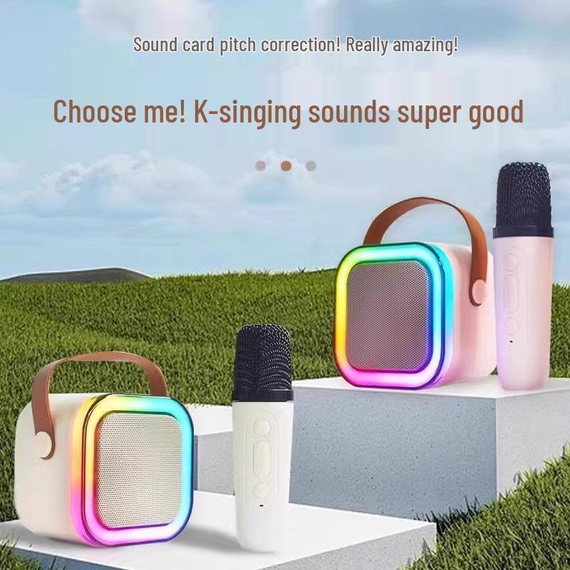 

Bluetooth K12 Беспроводная караоке-колонка и микрофон «все в одном» с подсветкой Mic Only чёрный