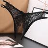 Sexy Lingerie Women Transparent G-strings Thongs Crotch Opening Lace Panties with Bowknot for Ladies