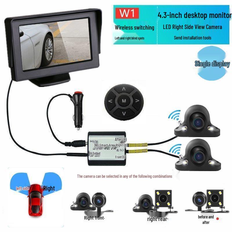 Right-Side Blind Spot Dashcam: HD Night Vision, Reversing and Full Car Auxiliary System