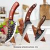 3PCS Stainless Steel Kitchen Knife Forged Boning Knife Professional Chef Knife Handmade Meat Cleaver Butcher Knife