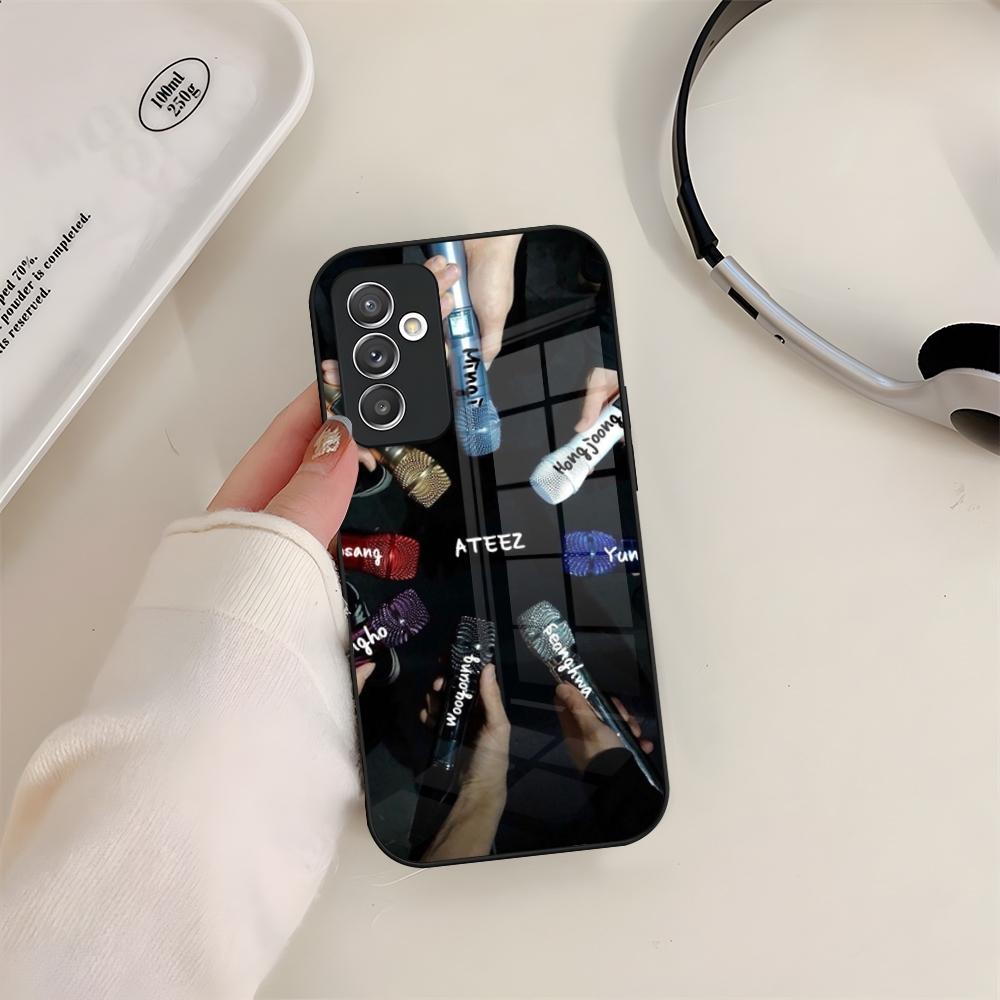 KPOP ATEEZ Logo Phone Case Glass For Samsung S24 S26 S23 S20 S25 S21 S22 Ultra Fe Plus A05 A06 A16 A26 A36 A56 Coque