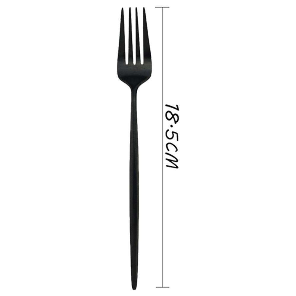 6pcs/Set Black Gold Dessert Fork Set Mirror Stainless Steel Colorful Fork Set Tableware Cutlery Set Home Party Kitchen Tableware