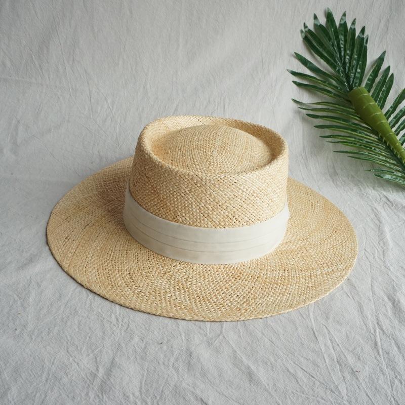 

Foreign Trade Japan Exports Natural Treasure Grass Top Hat Women S Summer Panama Vacation Beach Retro French Korean Straw Hat M（56-58cm）