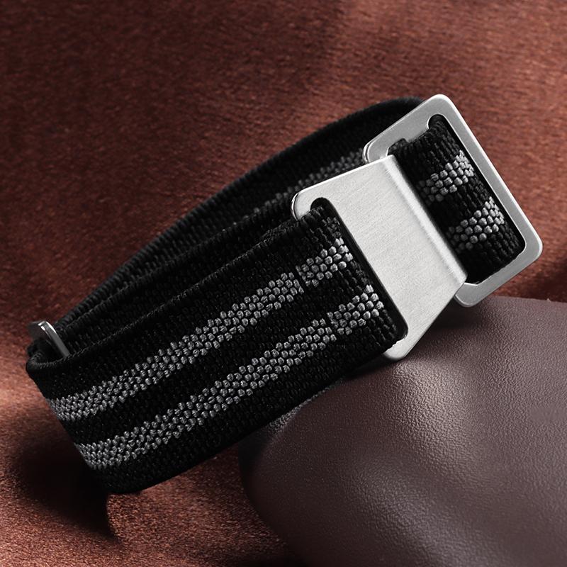 18/20/22mm Nylon Geflochtenes Uhrenarmband Elastisches Nylonarmband Französische Truppen Fallschirmtasche Universelles Handgelenkband Männer Frauen Sportarmband