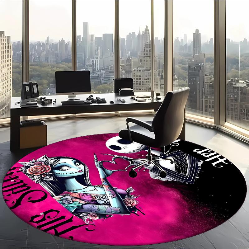 The Nightmare Before Christmas (1) Round Office Rug Decorative Floor Rug for Office Bedroom Living Room and Home Space