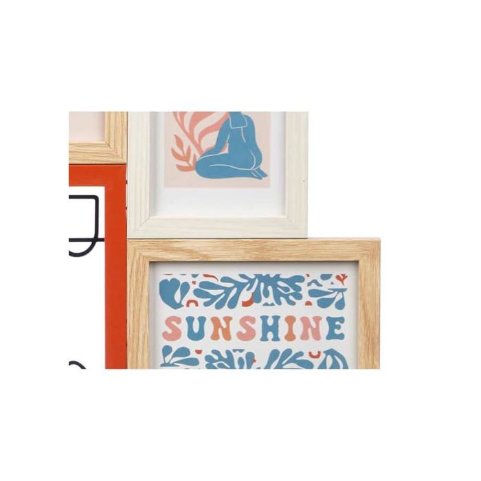 Cadre photo multicolore - Gift Decor - 411408H - Métal - Bois MDF - 6 pièces - 44.5x44.5 cm