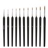 Set Pennelli Liner Triangolari Pelo di Lupo - Set da 11 Pezzi Pennelli Ultra-fini in Nylon per Acquerello e Contornatura