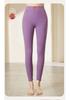 Women's High-Waist Thermal Pants: Fleece-Lined, Thickened Lamb Wool, Cotton Blend, Large Size, Ideal for Autumn & Winter.