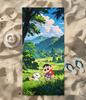 Crayon Shin Chan Microfiber Beach Towel Shinchan Shiro Dog Mountain Village Print Quick Dry Sand Free Kids Pool Bath Travel Gift